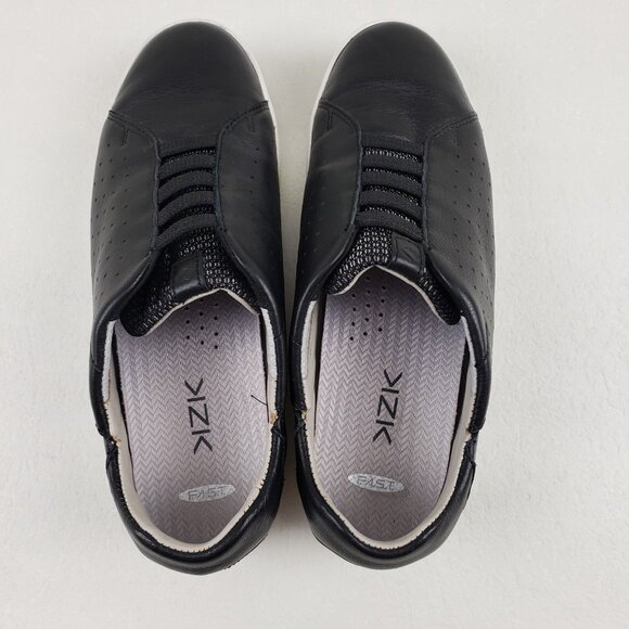 Kizik Miami Hands Free Sneaker Womens 8 Black Leather Casual Slip On Shoe - Picture 8 of 12